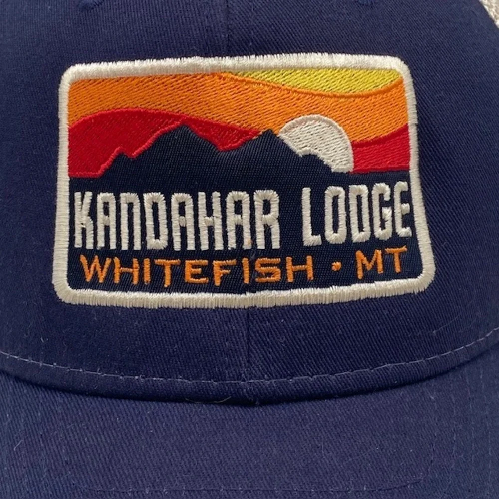 Kandahar Lodge‎ Ouray Sportswear Trucker Hat Mens Navy Blue Whitefish MT Montana